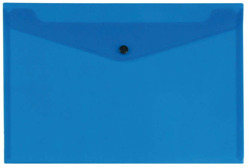 Папка-конверт Q-CONNECT, на кнопці, А4, 172 мікрони, прозоро-синій KF03596